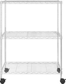 vidaXL Ραφιέρα 3 Επιπέδων με Τροχούς Χρωμέ 60x35x81 εκ. 150 κ.