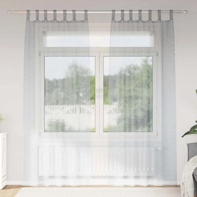 vidaXL Κουρτίνες με κουρτίνες 2 pcs Σκούρο γκρι Πολυεστέρας