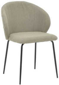 Chair Olympian grey-beige fabric-black metal leg 50x55x83cm 50x55x83 εκ.