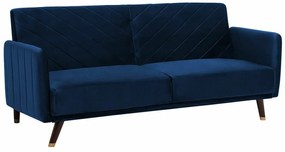 Καναπές κρεβάτι Berwyn 120, Λειτουργία ύπνου, Μπλε, 200x95x87cm, Πόδια: Ξύλο,Μερικώς συναρμολογημένο, Ευκάλυπτος