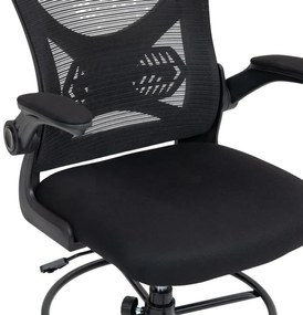 Καρέκλα γραφείου εργασίας Derzio ύφασμα mesh σε μαύρη απόχρωση 62x53x131εκ 62x53x131 εκ.