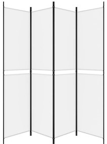 vidaXL Διαχωριστικό Δωματίου με 4 Πάνελ Λευκό 200 x 220 εκ. Υφασμάτινο