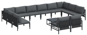 vidaXL Σετ Καναπέ Κήπου 13 pcs Ανθρακί Ατσάλι