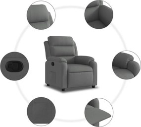 vidaXL Πολυθρόνα με Ανακλινόμενη Πόρτα Σκούρο Γκρι Υφασμάτινη