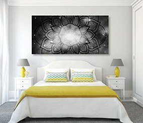 Εικόνα Mandala με φόντο γαλαξία σε ασπρόμαυρο σχέδιο - 100x50