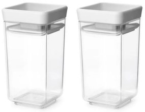 Σετ 2 τεμ. βάζα μπαχαρικών Brabantia Tasty+ Stackable 1008884, 150 ml, χωρίς BPA, Καινοτόμα καπάκια, Διαφανές/Γκρι