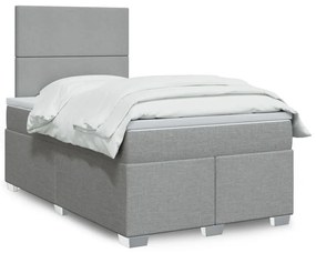 ΚΡΕΒΑΤΙ BOXSPRING ΜΕ ΣΤΡΩΜΑ ΑΝΟΙΧΤΟ ΓΚΡΙ 120X190 ΕΚ. ΥΦΑΣΜΑΤΙΝΟ 3290420