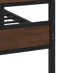 vidaXL Σκελετός Κρεβ. Χωρίς Στρώμα Καφέ Δρυς 193x203 εκ. Μεταλλικό