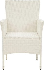 vidaXL Σετ Τραπεζαρίας Εξ. Χώρου 5 τεμ. Λευκό Συνθ. Ρατάν με Μαξιλάρια