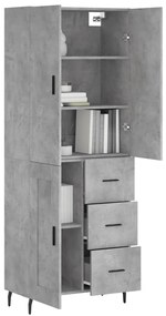 vidaXL Ντουλάπι Γκρι Σκυροδέματος 69,5x34x180 εκ. Επεξεργασμένο Ξύλο