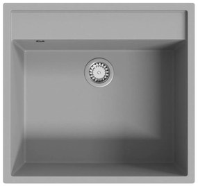 vidaXL Νεροχύτης με Οπή Υπερχείλισης Γκρι Γρανιτένιος