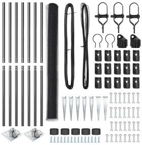 vidaXL Στύλος Περιφράξεων Γκρι 10 x 1,6 μ (13 mm πλέγμα)