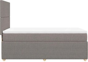 vidaXL Κρεβάτι Boxspring με Στρώμα Taupe 80x200 εκ. Υφασμάτινο