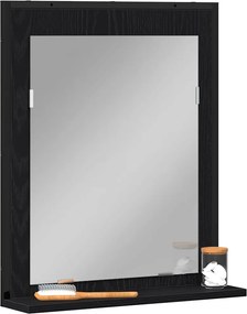 vidaXL Καθρέφτης με ράφι Επιτοίχιο Μαύρη δρυς 50 x 12 x 60 εκ