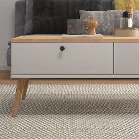 ΤΡΑΠΕΖΑΚΙ ΣΑΛΟΝΙΟΥ ALIS MEGAPAP ΧΡΩΜΑ ΛΕΥΚΟ - OAK 110X50X40ΕΚ.