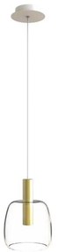 Φωτιστικό Οροφής Led 1968 5W 3000K 90Lm Clear-Gold Metal, Glass