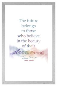Αφίσα με παρπαστού και ενθαρρυντικό γνωμικό-Ελέανορ Ρούσβελτ - 20x30 white