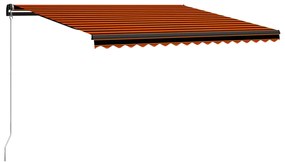 vidaXL Τέντα Συρόμενη Χειροκίνητη Πορτοκαλί / Καφέ 400 x 300 εκ.