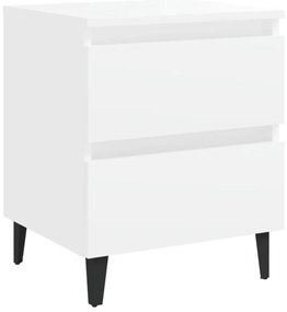 vidaXL Κομοδίνα 2 τεμ. Λευκά 40 x 35 x 50 εκ. από Επεξ. Ξύλο