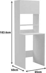 Έπιπλο πλυντηρίου Chaxe pakoworld λευκό 65x60x183.6εκ