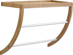 Κρεμάστρα Τοίχου με Ράφι Bamboo 45x20x34cm Μπεζ/Λευκή MRShome