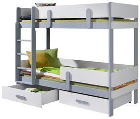 Κουκέτα Henderson 144, Δύο ορόφων, Γκρι, 90x200, Ξύλο, Πλαστικοποιημένη μοριοσανίδα, Τάβλες για Κρεβάτι, 103x208x156cm, 79 kg, Ξύλο: Πεύκο