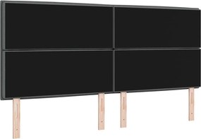 vidaXL LED κεφαλάρι Σκούρο Γκρι ύφασμα