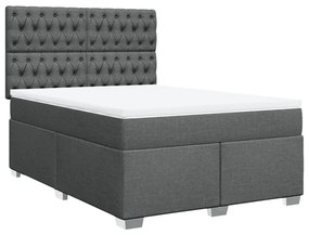 ΚΡΕΒΑΤΙ BOXSPRING ΜΕ ΣΤΡΩΜΑ ΣΚΟΥΡΟ ΓΚΡΙ 160X200 ΕΚ ΥΦΑΣΜΑΤΙΝΟ 3290547