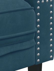 vidaXL Πολυθρόνα Chesterfield Μπλε Βελούδινη
