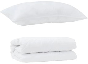 vidaXL Διπλό με Μαξιλάρι 2 pcs Λευκό 140 x 220 cm Μικροΐνες