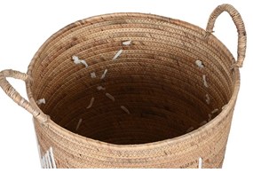 Σετ Καλαθιών DKD Home Decor Λευκό Φυσικό Σχοινί Θαλασσινό γρασίδι (3 Τεμάχια)