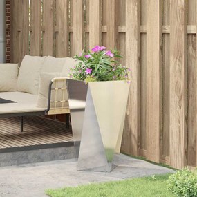vidaXL Γλάστρα Ασημί 40 x 40 x 75 cm Ανοξείδωτο ατσάλι