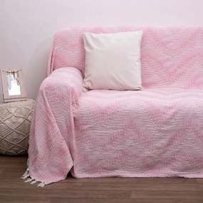 Ριχτάρι 3045 Pink Viopros Τριθέσιο 175x280cm 100% Βαμβάκι