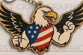 Intra απο ξύλο plywood  Χρώμα wenge 3mm-4mm πάχος - Eagle USA Keychain Δίασταση 4x4 cm INTRAFABR-48028021
