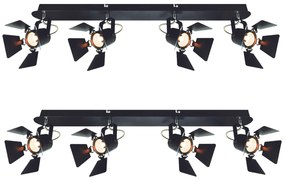 GU12015A-4B (x2) Mystik Packet Metal black ceiling lamp with rotating heads+