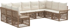 vidaXL Σετ Καναπέ Κήπου 9 pcs Μπεζ συνθετικό ρατάν