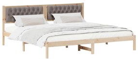 vidaXL Σκελετός Κρεβατιού Taupe 200 x 200 cm Στερεά ξυλεία πεύκου