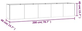 Ζαρντινιέρα 200 x 40 x 40 εκ. από Ατσάλι Σκληρυθέν στον Αέρα - Καφέ