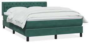 vidaXL Κρεβάτι Boxspring με Στρώμα Σκούρο Πράσινο 160x210εκ. Βελούδινο