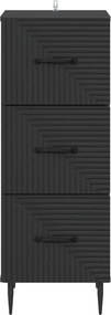 vidaXL Ντουλάπι με Συρτάρια Μαύρο 33 x 34,5 x 89,5 εκ