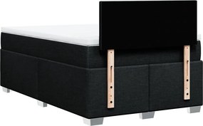 vidaXL Κρεβάτι Boxspring με Στρώμα Μαύρο 120x200 εκ. Υφασμάτινο