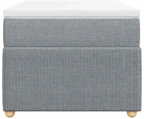 vidaXL Κρεβάτι Boxspring με Στρώμα Ανοιχτό Γκρι 90x190 εκ. Υφασμάτινο