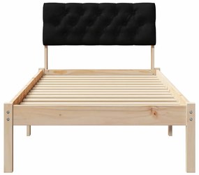 vidaXL Σκελετός Κρεβατιού Καφέ και μαύρο 80 x 200 cm Μασίφ ξύλο πεύκου