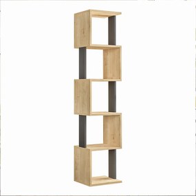 Βιβλιοθήκη Piri Megapap χρώμα sapphire oak/ανθρακί 35x30x161εκ.