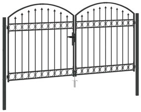 vidaXL Πύλη Φράχτη Άλλο Γκρι 300 x 150 cm Ατσάλι