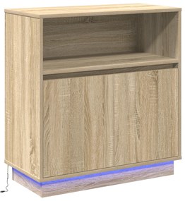 vidaXL Μπουφές με LED Σομόνα Δρυς 71x34,5x75 εκ. Κατασκευασμένο από Ξύλο Μηδιάς
