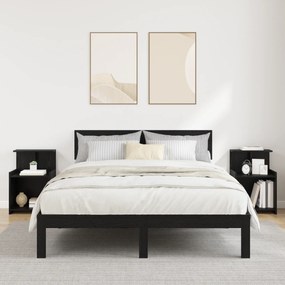 vidaXL κομοδίνα 2 τεμ Μαύρη Οξιά 40x35x60 εκ. Επεξεργασμένου Ξύλου
