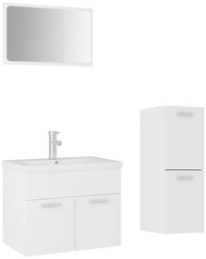 vidaXL Σετ Επίπλων Μπάνιου Λευκό από Επεξεργασμένο Ξύλο