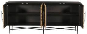 RITZ ΜΠΟΥΦΕΣ 4ΠΟΡΤΕΣ ΜΑΥΡΟ ΧΡΥΣΟ ΜΑΤ 180x45xH76cm - 05-0587