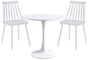 Intrahome Τραπεζαρία Elijah-Aurora I Intrahome σετ 3τεμ pp σε λευκή απόχρωση Φ60x74εκ | SKU: INTRAPA-311112259